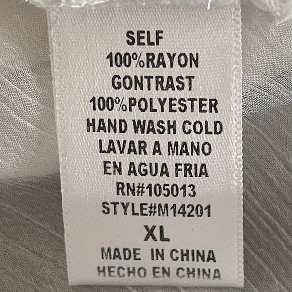 Andree by Unit White Floral Embroidery Tunic Top Sz XL Boho Cottagecore Romantic - Picture 9 of 12